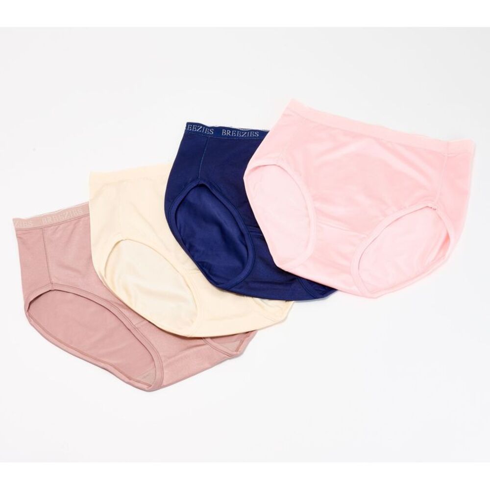 Gloria Vanderbilt Women's Panties Sz L Breezies Nylon Microfiber Blue A287800